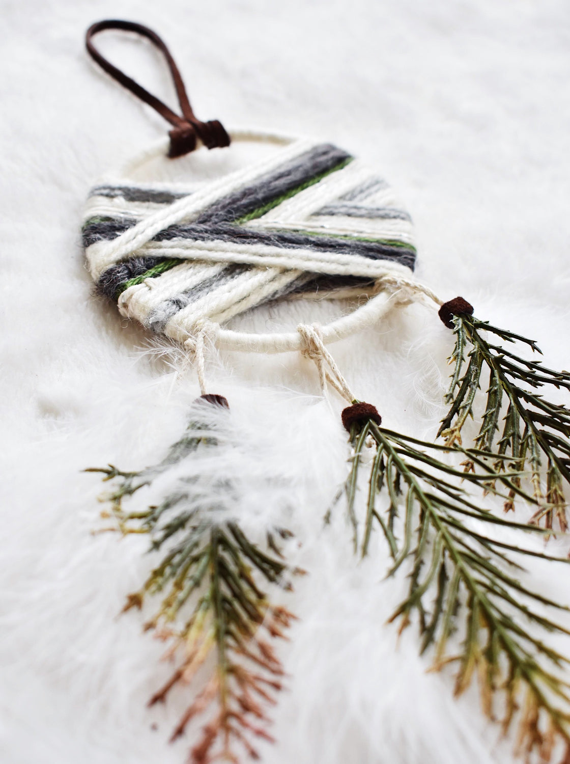 Winter Cabin Dream Catcher Ornament Set