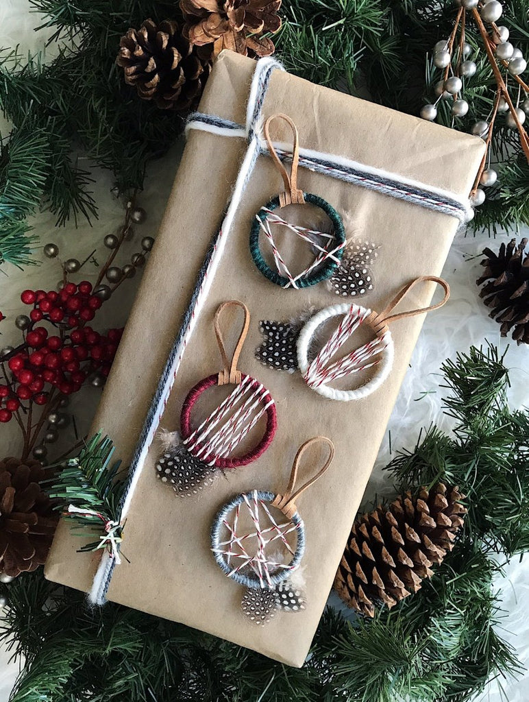 Christmas Ornament Favors│Gift Toppers for Packages│Mini Dream Catchers